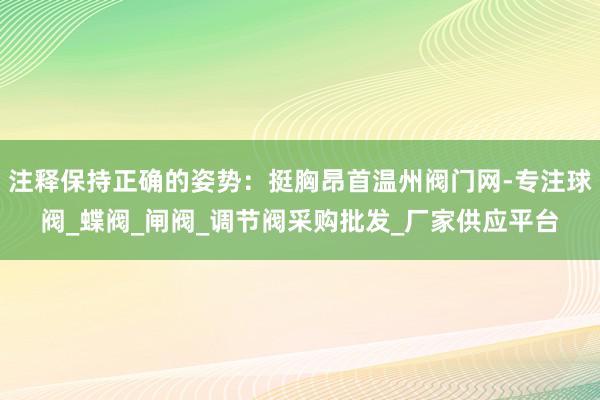 注释保持正确的姿势：挺胸昂首温州阀门网-专注球阀_蝶阀_闸阀_调节阀采购批发_厂家供应平台